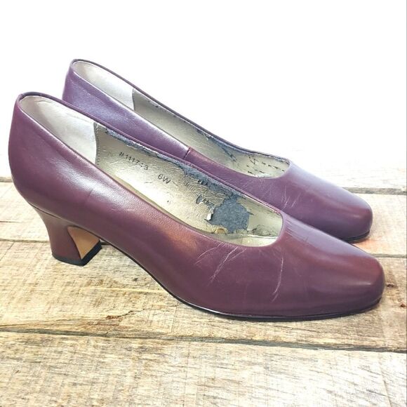 ROS HOMMERSON Classic Leather Pumps Heels 6 Wide - Picture 1 of 5